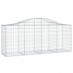 Kosze gabionowe, 9 szt, 200x50x80/100 cm, galwanizowane żelazo