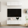 Szafki TV, 4 szt., wysoki połysk, białe, 60x30x30 cm