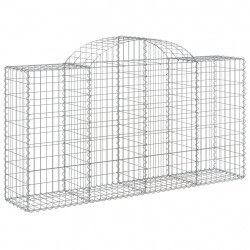 Kosze gabionowe, 4 szt, 200x50x100/120 cm, galwanizowane żelazo