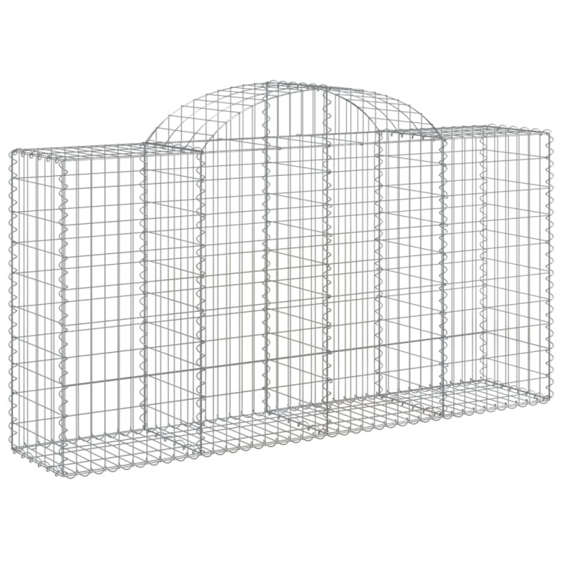 Kosze gabionowe, 4 szt, 200x50x100/120 cm, galwanizowane żelazo