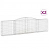 Kosze gabionowe, 2 szt, 400x30x100/120 cm, galwanizowane żelazo