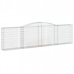 Kosze gabionowe, 2 szt, 400x30x100/120 cm, galwanizowane żelazo