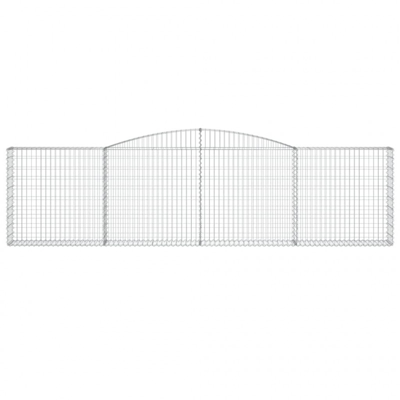 Kosze gabionowe, 2 szt, 400x30x100/120 cm, galwanizowane żelazo