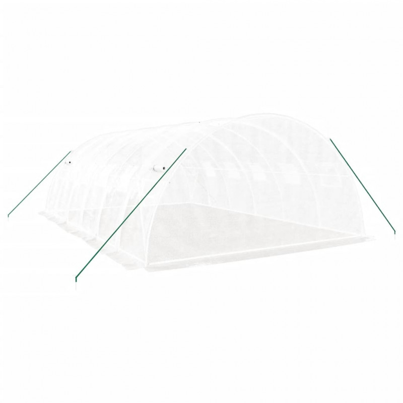 Szklarnia ze stalową ramą, biała, 24 m², 6x4x2 m