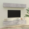 Szafki ścienne pod TV, 4 szt., betonowa szarość, 100x30x30 cm
