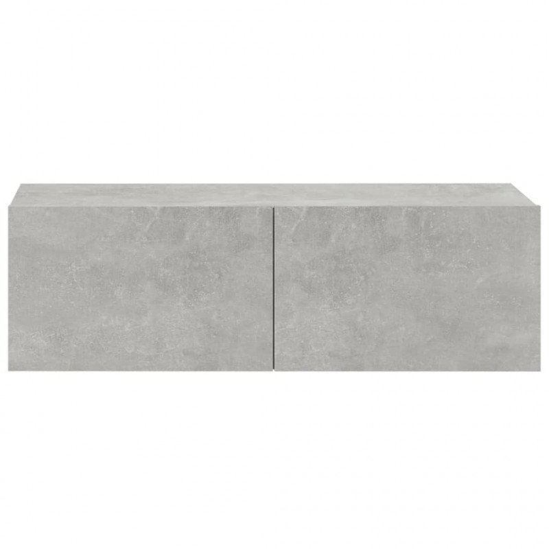 Szafki ścienne pod TV, 4 szt., betonowa szarość, 100x30x30 cm