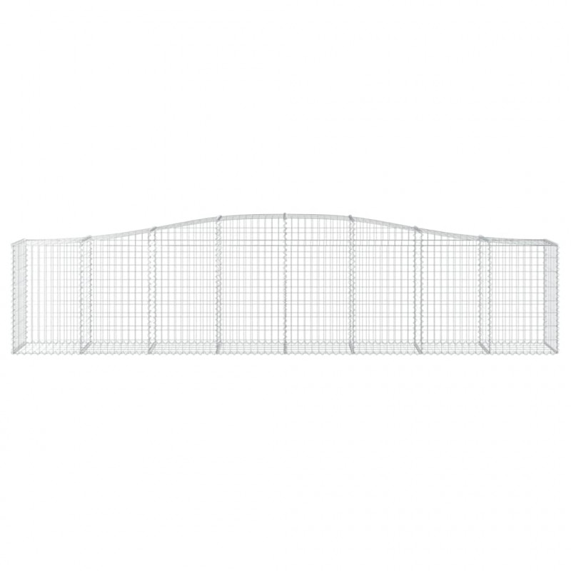 Kosze gabionowe, 7 szt, 400x50x80/100 cm, galwanizowane żelazo