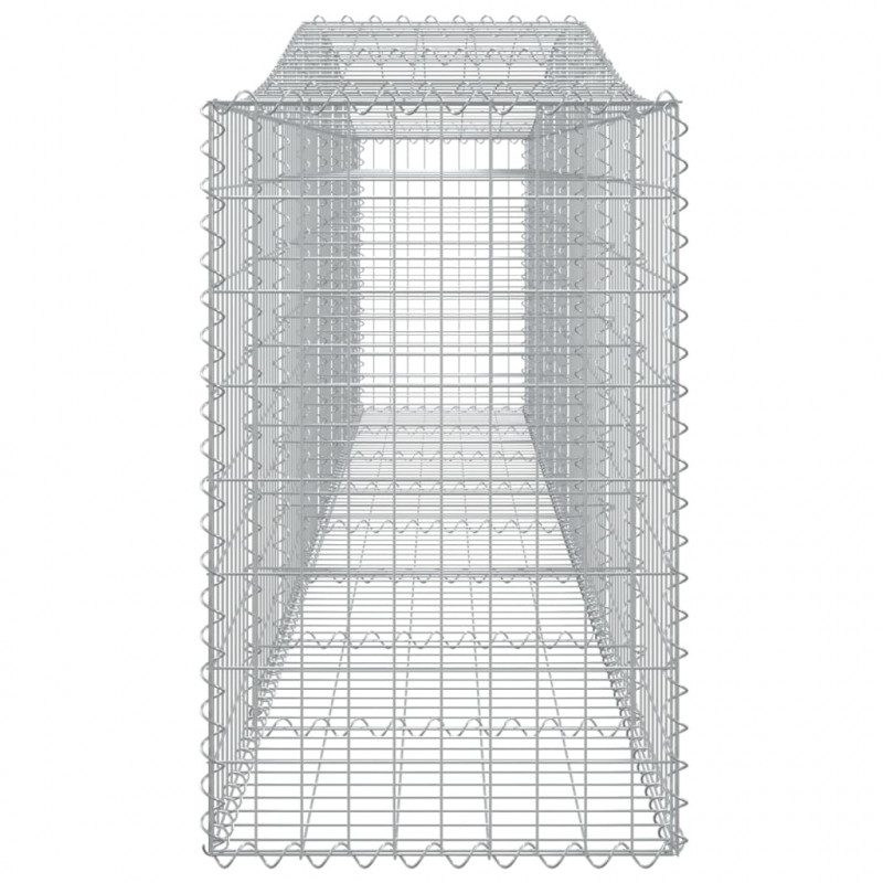 Kosze gabionowe, 7 szt, 400x50x80/100 cm, galwanizowane żelazo