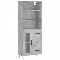 Witrynka, szarość betonu 69,5x34x180 cm materiał drewnopochodny