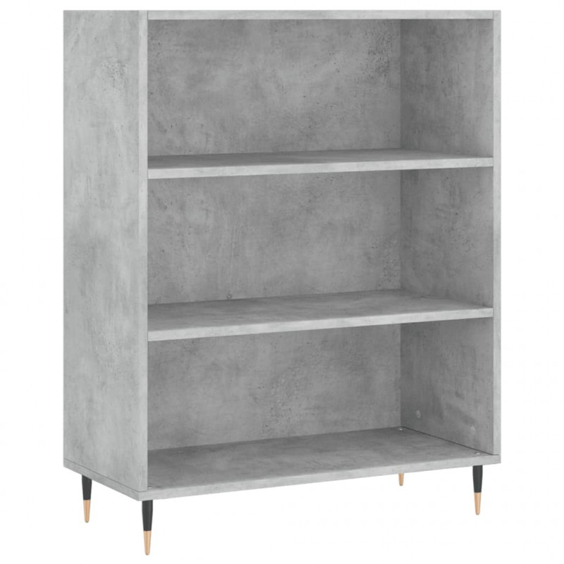 Regał, szarość betonu, 69,5x32,5x180 cm materiał drewnopochodny