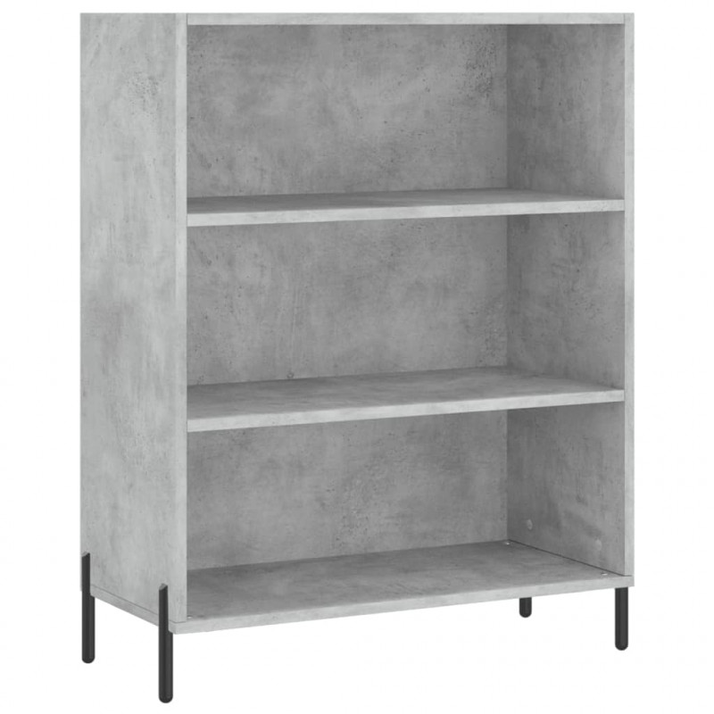Regał, szarość betonu, 69,5x32,5x180 cm materiał drewnopochodny