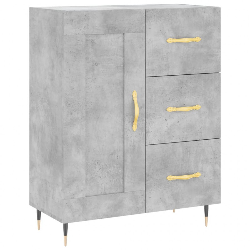 Witrynka, szarość betonu 69,5x34x180 cm materiał drewnopochodny