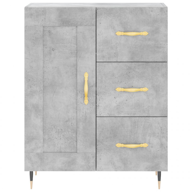 Witrynka, szarość betonu 69,5x34x180 cm materiał drewnopochodny