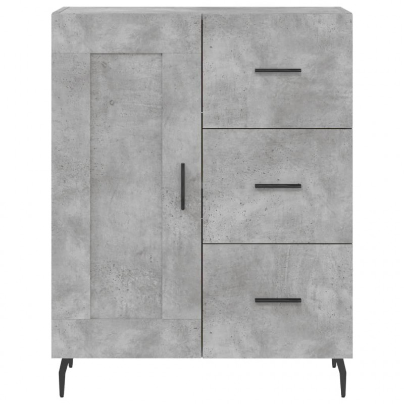 Witrynka, szarość betonu 69,5x34x180 cm materiał drewnopochodny