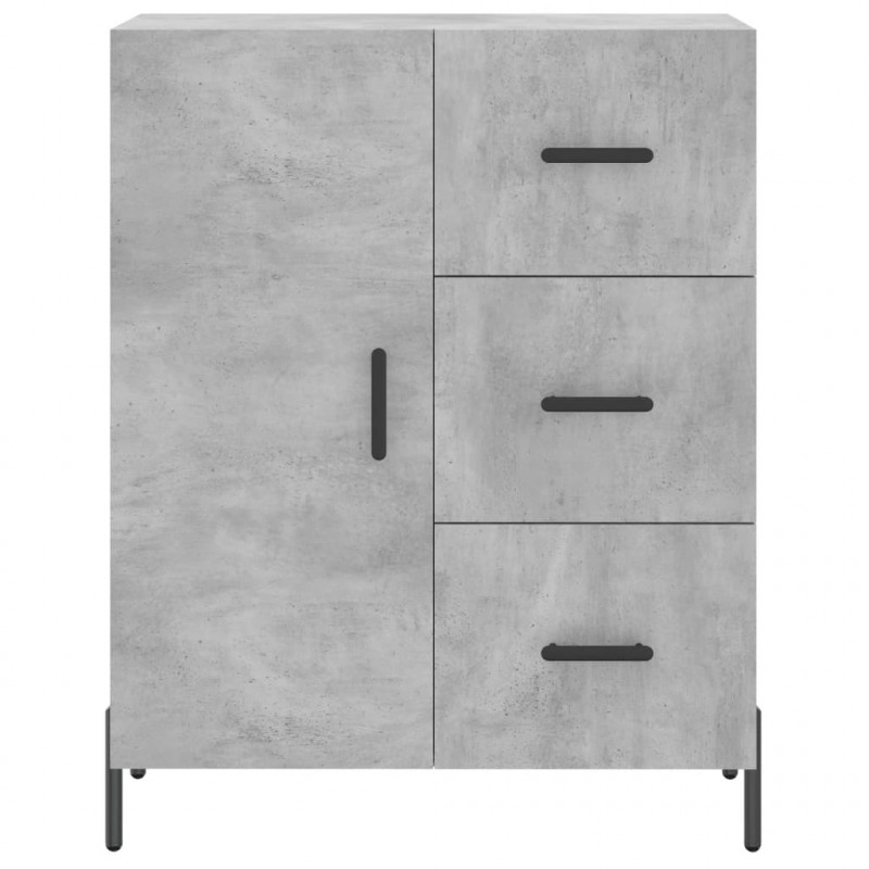 Witrynka, szarość betonu 69,5x34x180 cm materiał drewnopochodny