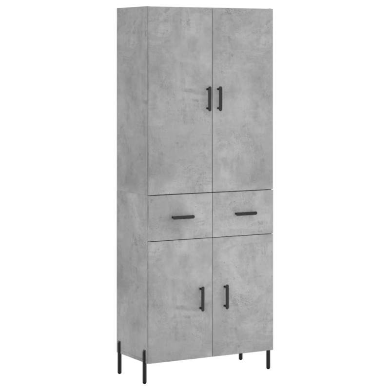 Witrynka, szarość betonu 69,5x34x180 cm materiał drewnopochodny