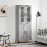 Witrynka, szarość betonu 69,5x34x180 cm materiał drewnopochodny