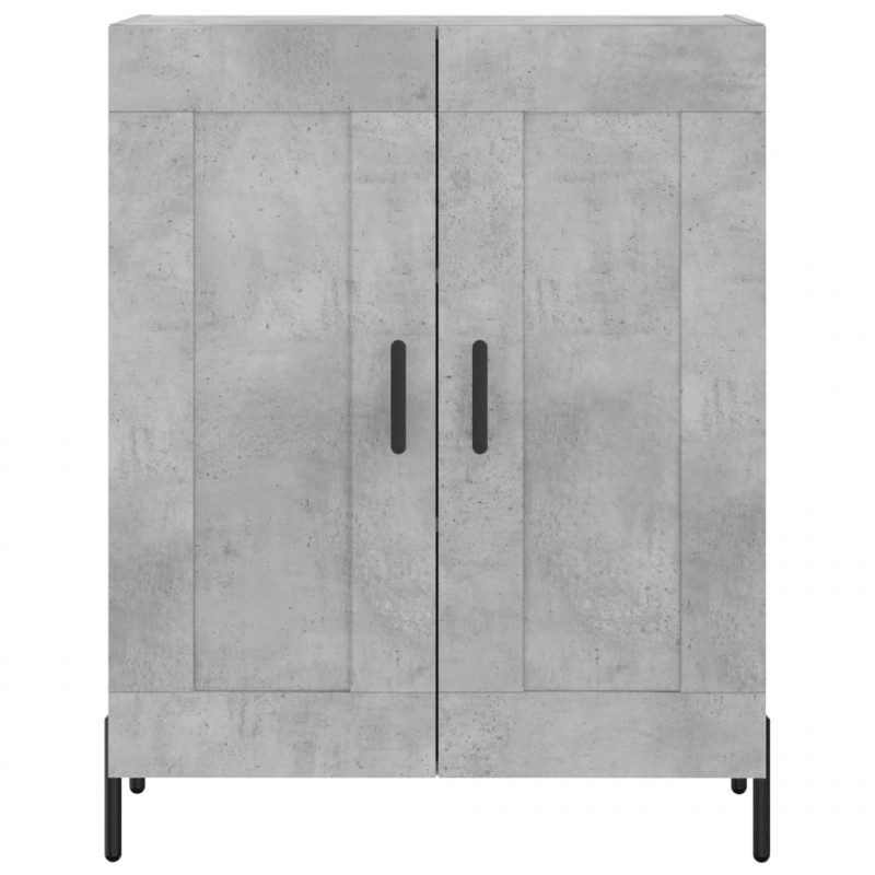 Witrynka, szarość betonu 69,5x34x180 cm materiał drewnopochodny