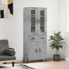 Witrynka, szarość betonu 69,5x34x180 cm materiał drewnopochodny