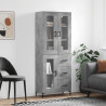 Witrynka, szarość betonu 69,5x34x180 cm materiał drewnopochodny