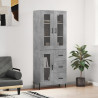 Witrynka, szarość betonu 69,5x34x180 cm materiał drewnopochodny