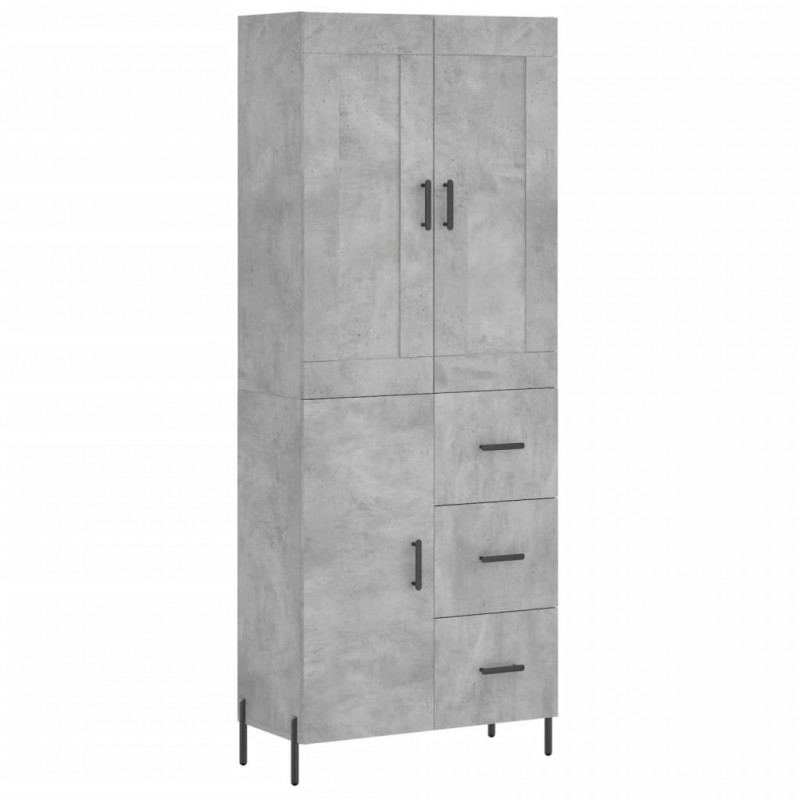 Witrynka, szarość betonu 69,5x34x180 cm materiał drewnopochodny