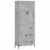 Witrynka, szarość betonu 69,5x34x180 cm materiał drewnopochodny