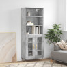 Witrynka, szarość betonu 69,5x34x180 cm materiał drewnopochodny