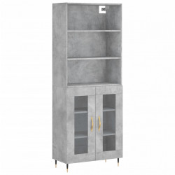 Witrynka, szarość betonu 69,5x34x180 cm materiał drewnopochodny