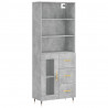 Witrynka, szarość betonu 69,5x34x180 cm materiał drewnopochodny