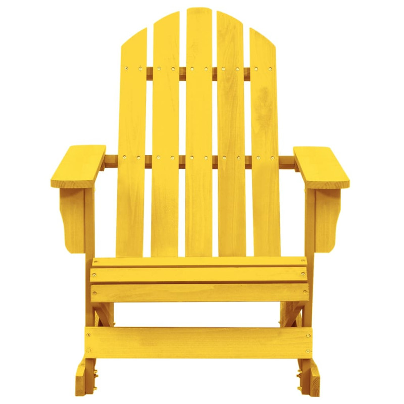 Ogrodowy fotel bujany Adirondack, lite drewno jodłowe, żółte