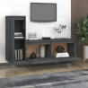 Szafki pod TV, 2 szt., szare, lite drewno sosnowe