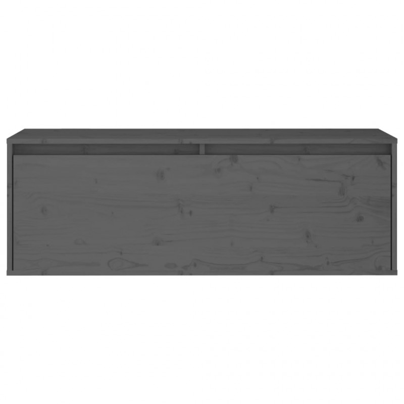 Szafki pod TV, 2 szt., szare, lite drewno sosnowe