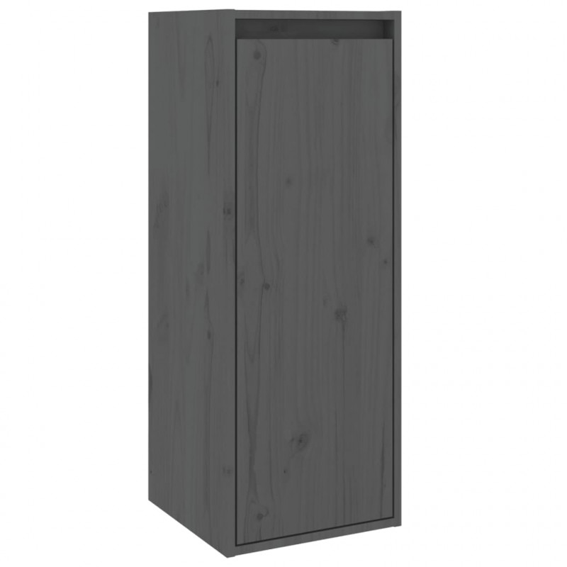 Szafki pod TV, 2 szt., szare, lite drewno sosnowe