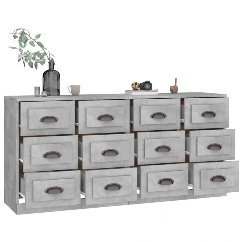 Szafki, 2 szt., szarość betonu, materiał drewnopochodny