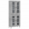 Witrynka, szarość betonu 69,5x34x180 cm materiał drewnopochodny