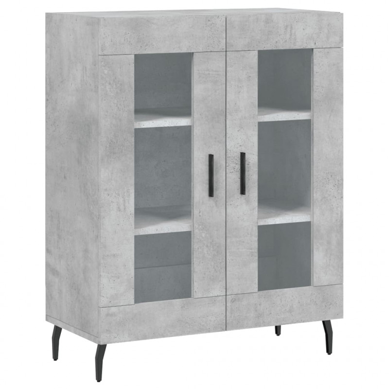 Witrynka, szarość betonu 69,5x34x180 cm materiał drewnopochodny