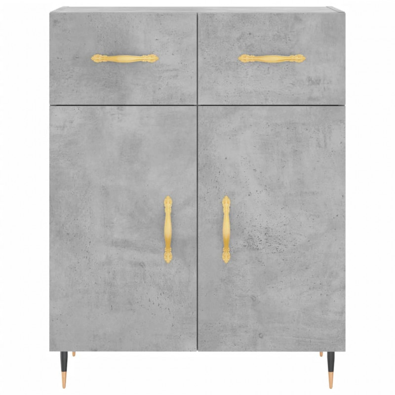 Witrynka, szarość betonu 69,5x34x180 cm materiał drewnopochodny