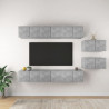 Szafki TV, 8 szt., szarość betonu, materiał drewnopochodny