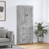 Witrynka, szarość betonu 69,5x34x180 cm materiał drewnopochodny