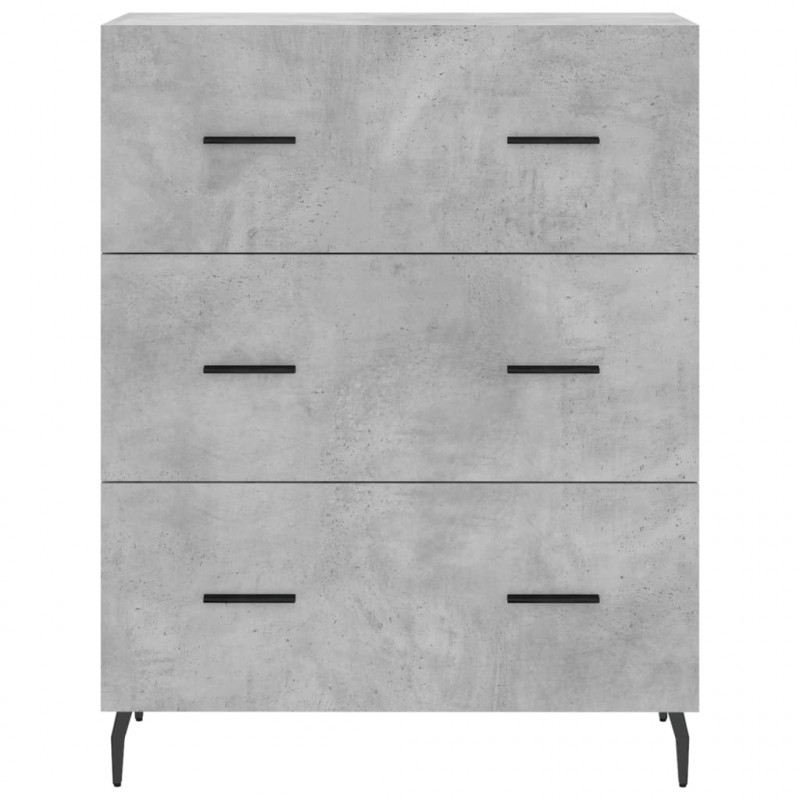 Witrynka, szarość betonu 69,5x34x180 cm materiał drewnopochodny