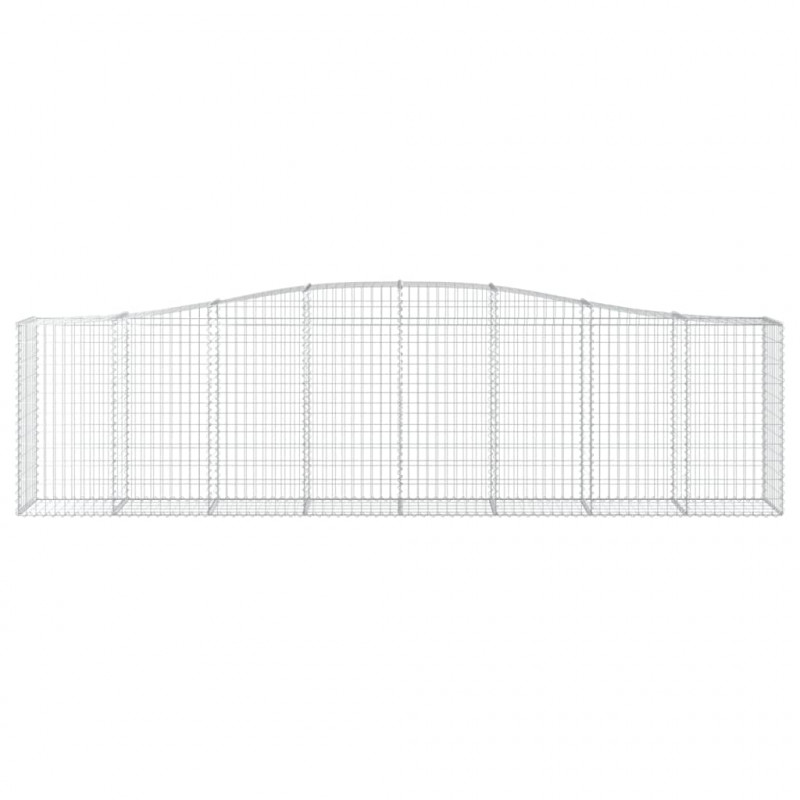 Kosze gabionowe, 8 szt, 400x50x100/120 cm, galwanizowane żelazo