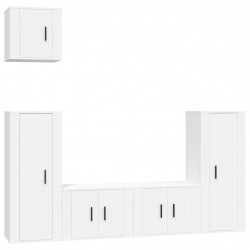 5-częściowy zestaw szafek telewizyjnych, biały