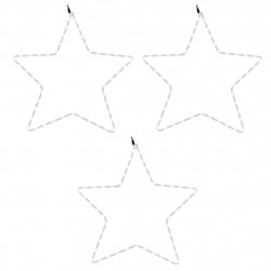 Gwiazdy świąteczne, 48 ciepłych białych LED, 3 szt., 56 cm