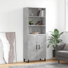 Witrynka, szarość betonu 69,5x34x180 cm materiał drewnopochodny