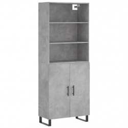 Witrynka, szarość betonu 69,5x34x180 cm materiał drewnopochodny