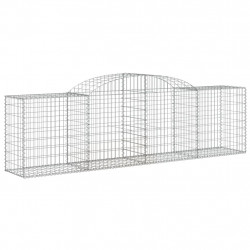 Kosze gabionowe, 5 szt., 300x50x80/100 cm, galwanizowane żelazo