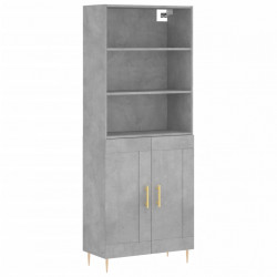 Witrynka, szarość betonu 69,5x34x180 cm materiał drewnopochodny