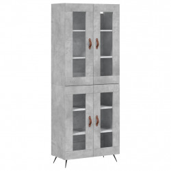 Witrynka, szarość betonu 69,5x34x180 cm materiał drewnopochodny