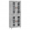 Witrynka, szarość betonu 69,5x34x180 cm materiał drewnopochodny